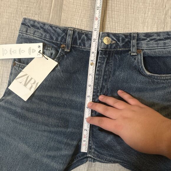 ZARA Flare Jeans Low Rise Blue Women’s Size 8 Regular Length Denim NWT - Picture 16 of 16